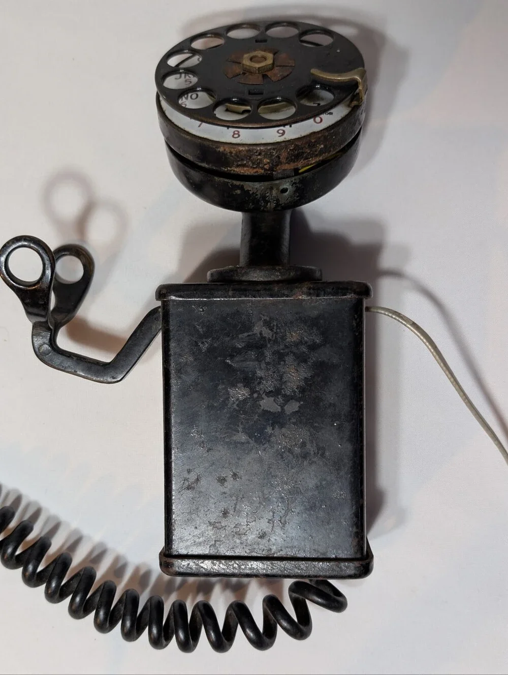Antique Western Electric Black Rotary Dial Space Saver Wall Mount Phone C1 VTG